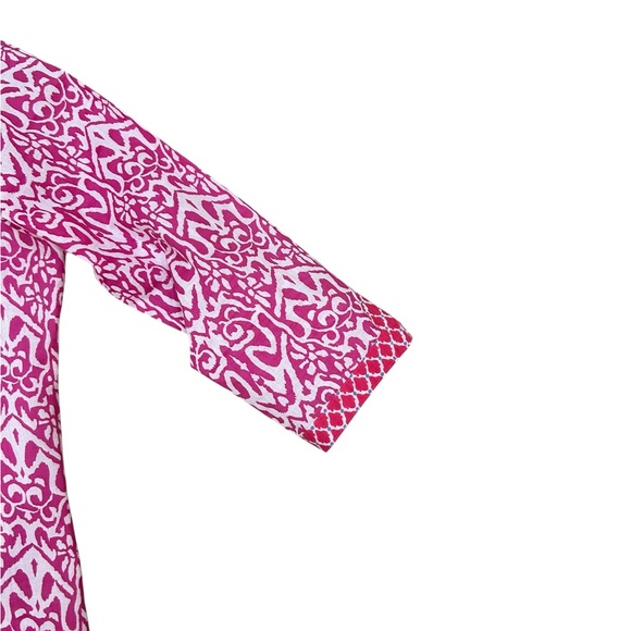 Rockflowerpaper Pink & white 3/4 Sleeve tunic cotton lightweight dress medium - Picture 6 of 11